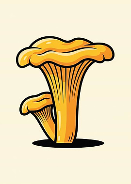 Chanterelle Mushrooms Illustration