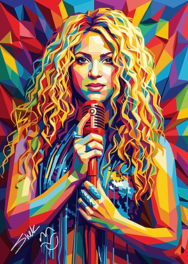 Shakira Pop Art Portrait