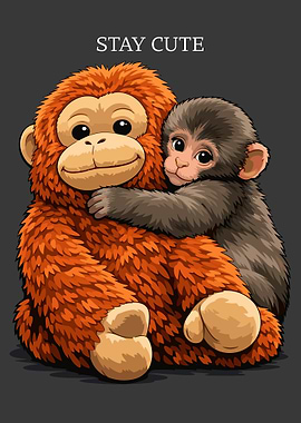 Cute Monkeys Hugging