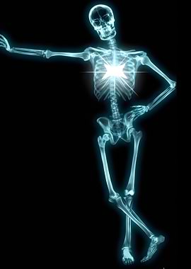 Glowing X-ray Skeleton with Heart