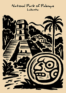National Park of Palenque Illustration