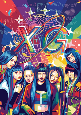 XG K-Pop Group Pop Art Portrait