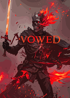 Fiery Skeleton Warrior with Sword