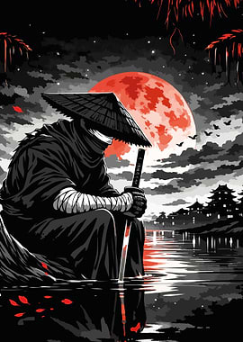 Samurai contemplating