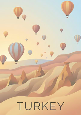 Hot Air Balloons Over Cappadocia