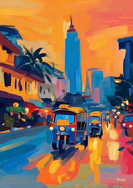 Fauvist Bangkok Tuk Tuk Street