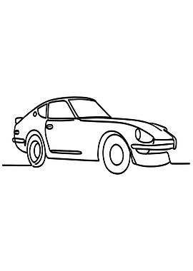 Minimalist Car Line Art