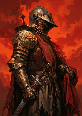 Knight in Fiery Armor