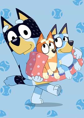 Bluey Family with Blanket