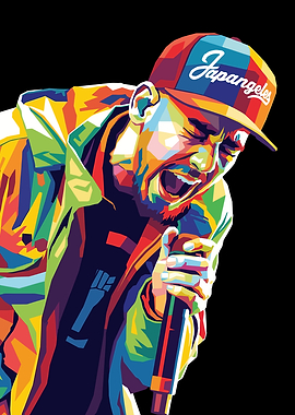 Colorful WPAP Portrait of a Rapper