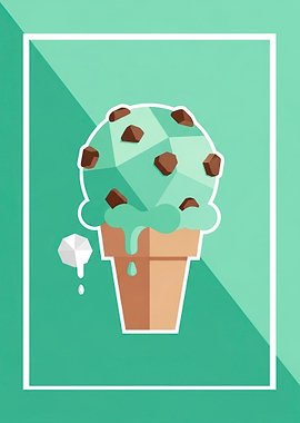 Mint Chocolate Chip Ice Cream Cone