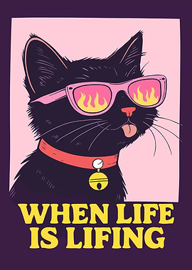 Cool Cat with Fiery Sunglasses