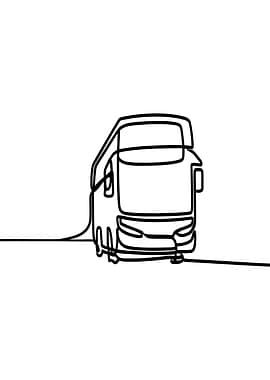 Minimalist Bus Line Art