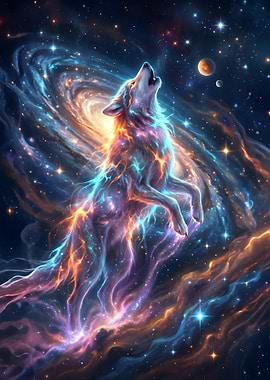Cosmic Wolf Howling at the Moon