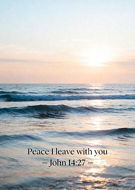 Peaceful Ocean Sunset with Bible Verse