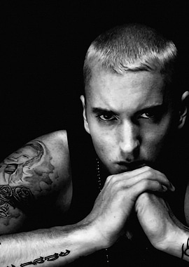 Eminem Black and White Portrait