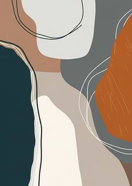 Abstract Organic Shapes with Lines