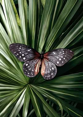 Butterfly on a Green Leaf
