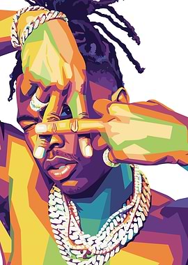 Colorful Pop Art Portrait of a Rapper