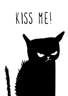 Grumpy Cat Kiss Me Text Art