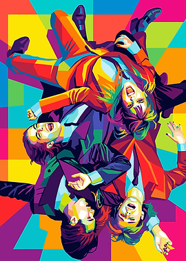 Måneskin Pop Art Group of People