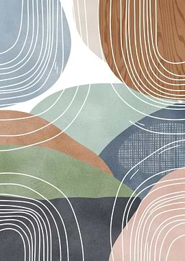 Abstract Landscape with Organic Shapes