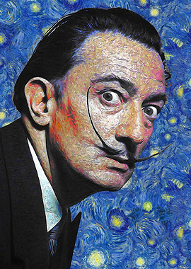 Salvador Dali in Starry Night Style
