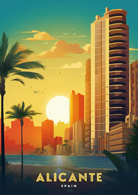 Alicante, Spain Travel Poster