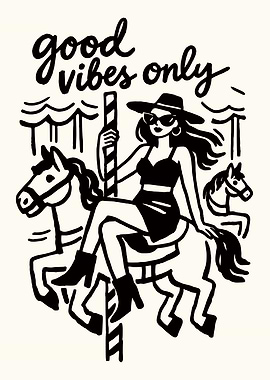 Woman on Carousel Horse