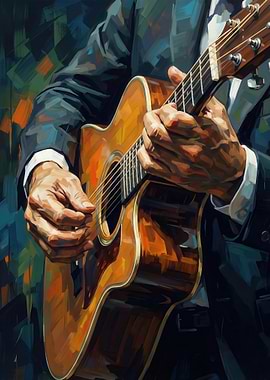 Musician Playing Acoustic Guitar