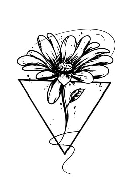 Geometric Daisy Tattoo Design