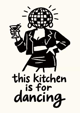 Disco Ball Head Woman Dancing