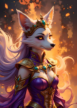 Fantasy Fox Queen in Royal Attire