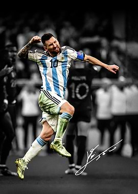 Lionel Messi celebrating a goal