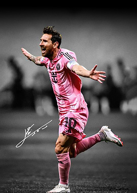 Lionel Messi celebrating a goal