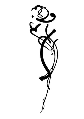 Abstract Black Swirls and Lines