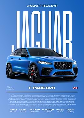 Jaguar F-Pace SVR Car Poster