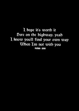 Lyrics on Black Background