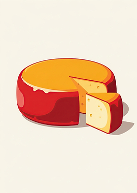 Round Cheese with a Slice