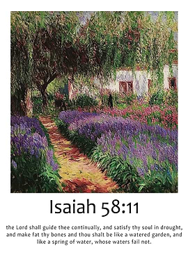 Monet's Garden with Bible Verse