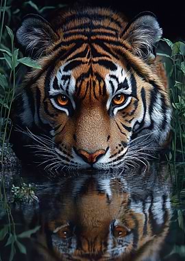 Tiger Reflection in Water