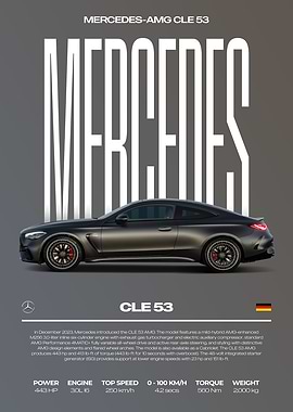Mercedes-AMG CLE 53 Car Poster