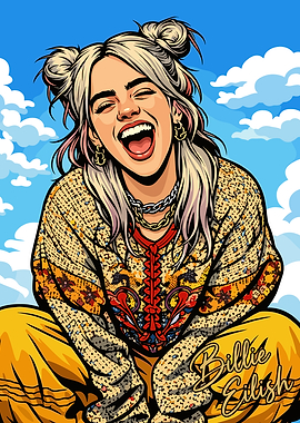Billie Eilish Pop Art Portrait