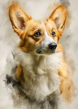 Corgi Dog Portrait