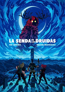 Fantasy Druid Creature and Adventurers