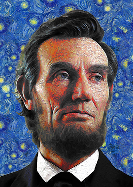 Abraham Lincoln Starry Night Portrait
