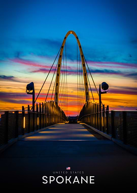 Spokane Bridge at Sunset