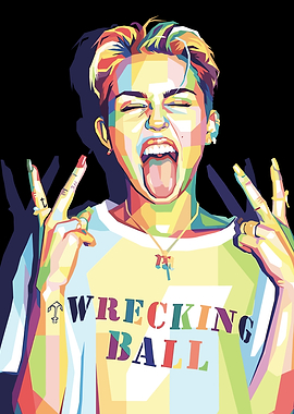 Miley Cyrus Wrecking Ball Pop Art
