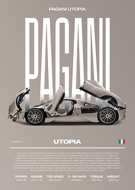 Pagani Utopia Car Poster