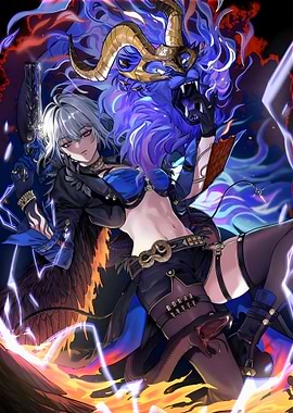 Woman with Blue Lion Spirit